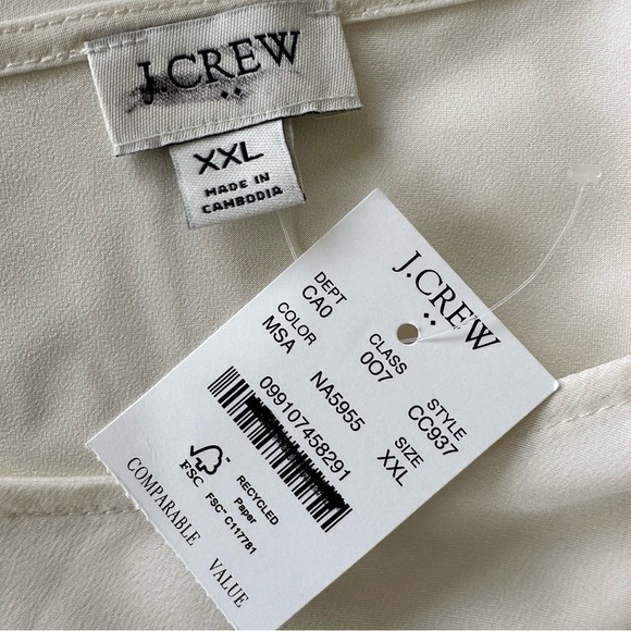 NEW J. CREW Factory Cream Shiny Camisole Shell Cami Size XXL - Picture 5 of 7